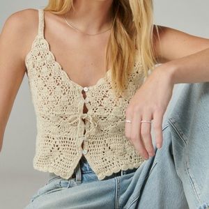 Crochet Tie Front Tank